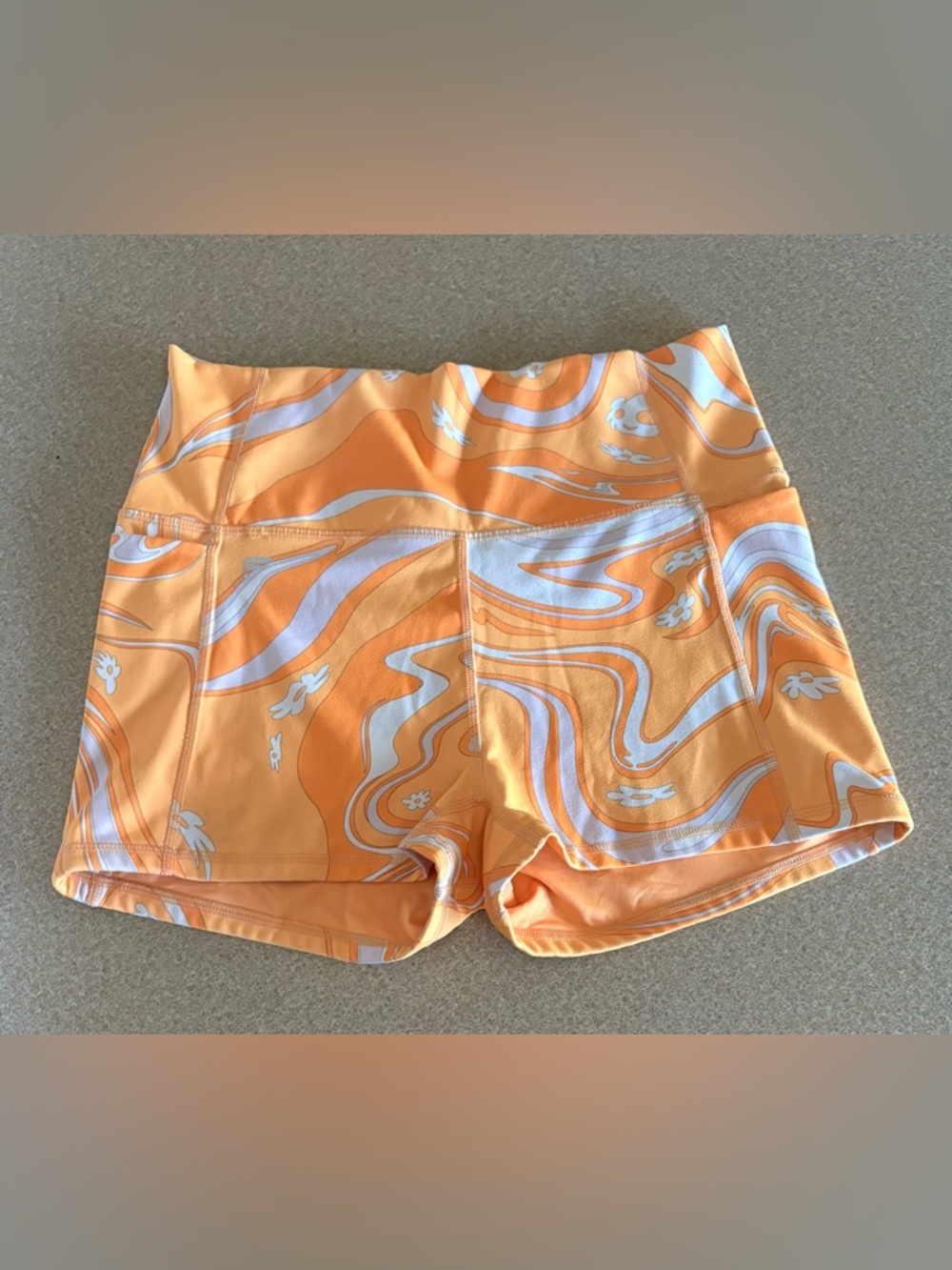 Fabletics Orange Retro Active shorts